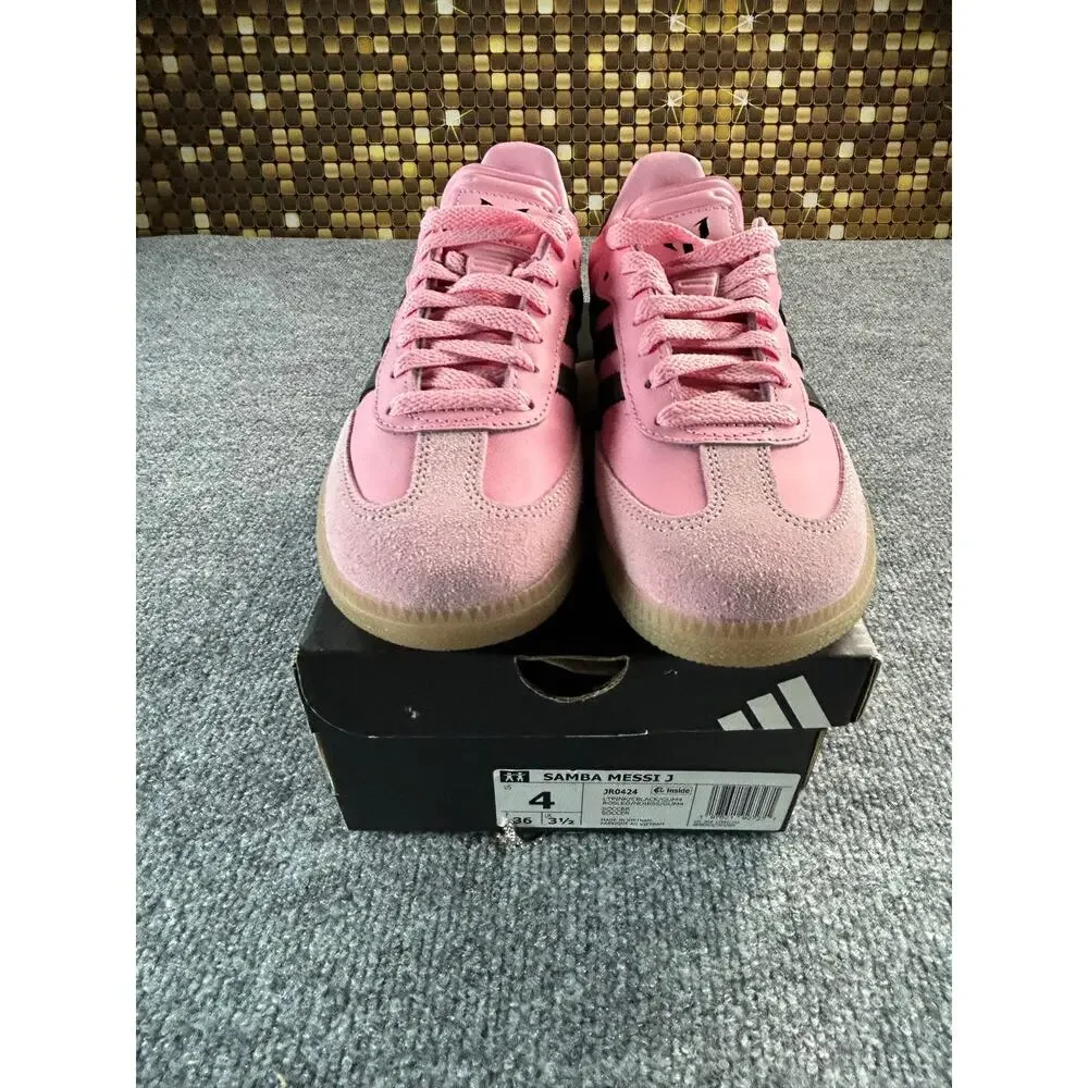 Adidas Samba Messi Pink Black Gum Sneakers Youth 4 Women's 5.5 Soccer Shoes - Picture 9 of 11